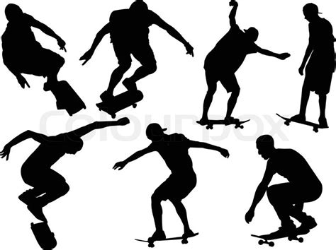 Skateboard Silhouette Vector At Vectorified Collection Of