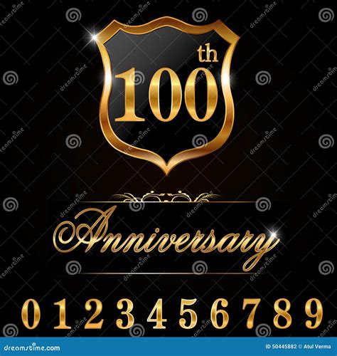 100 Year Anniversary Golden Label 100th Anniversary Decorative Golden
