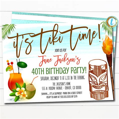 Tiki Bar Party Invitation | TidyLady Printables