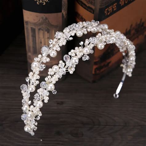 Luxus Perle Kristall Braut Diademe Hochzeit Crown Kristall K Nstliche