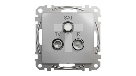 Gniazdo R TV SAT końcowe 4dB srebrne aluminium Sedna Design i