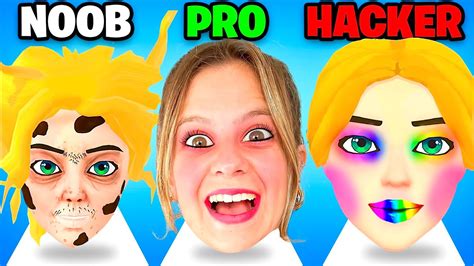 Noob Vs Pro Vs Hacker Su Makeover Run 3d Colora La Faccia Youtube