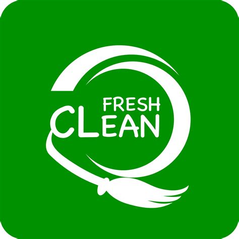 Green background fresh clean logo or icon fresh clean vector logo ...