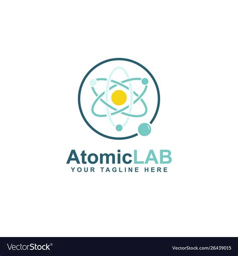 Atomic Logo Design Electron Particles Royalty Free Vector