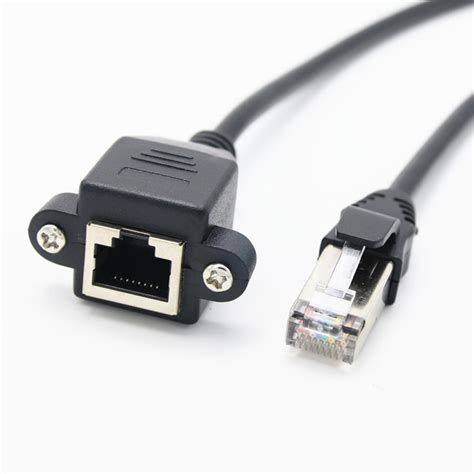 Cat6 Extension Cable RJ45 Male To Female Screw Panel Mount Ethernet LAN