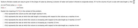 Solved Sodium Chlorate Crystals Are Easy To Grow In The