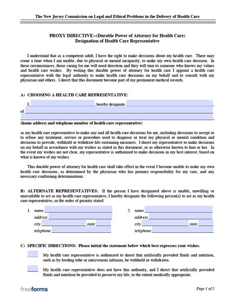 Free New Jersey Power Of Attorney Forms In Fillable Pdf Off