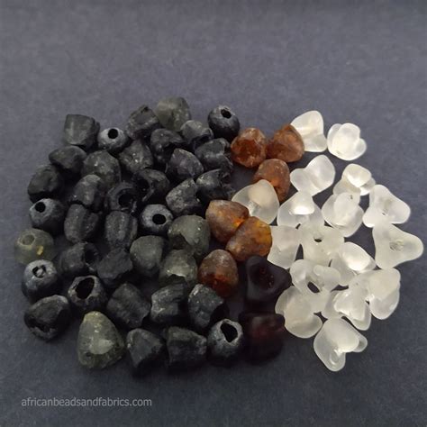 African Recycled Glass Beads Krobo Ghana Cup Triangles Mix African