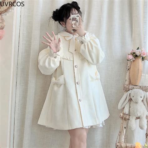 Inverno Casaco De L Feminino Estilo Lolita Japon S Doce Kawai Arco A