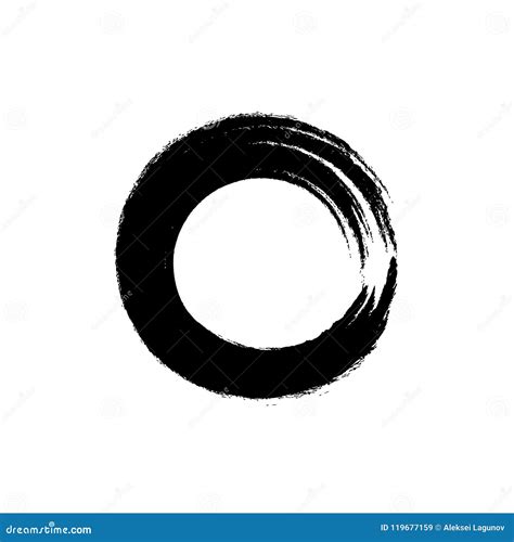 Vector Enso Circle Icon Roud Shape Brush Stroke Zen Symbol Stock