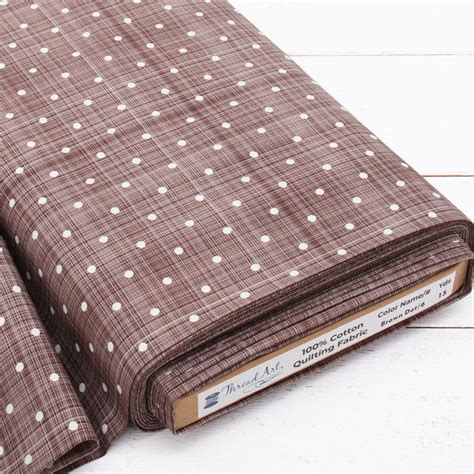 Premium Cotton Quilting Fabric Sold By The Yard Patterned Dot Brown —