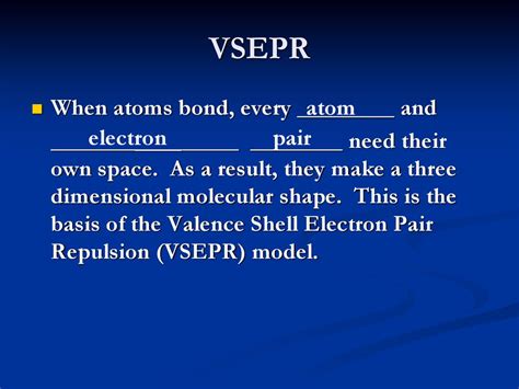 Vsepr Model And The Resulting Shapes Ppt Download