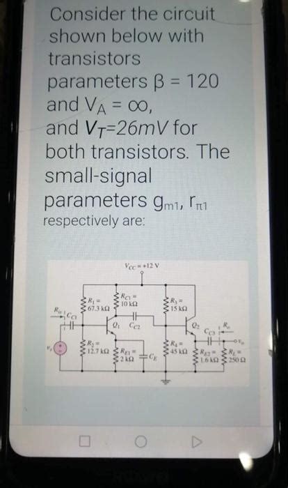 Solved Consider The Circuit Shown Below With Transistors