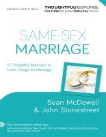 Same Sex Marriage A Thoughtful Approach To Gods De Dirzon