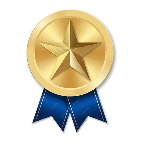 Premium Vector Golden Award Medal With Star Illustration From