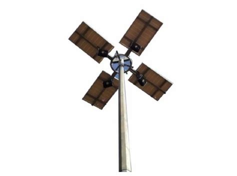 Aluminium Round Solar High Mast Lighting Pole For Stadium At Rs