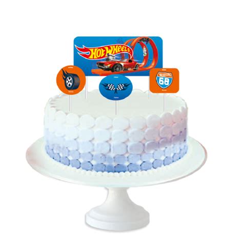 Kit Só Um Bolinho Festa Decoração Hot Wheels unid Pular e Brincar Artigos Para Festas