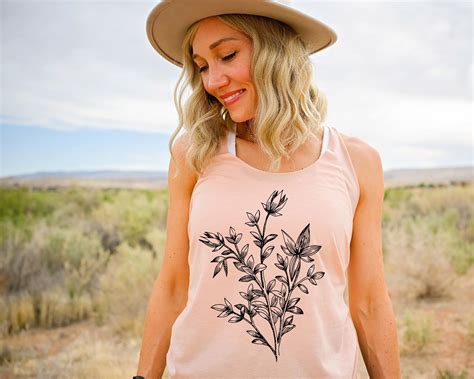 Botanical Flower Shirt Wildflower Shirt Floral Graphic Tee Etsy