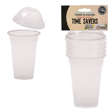 Bulk Pack x 6 Disposable Plastic Dome Shaped Cups - 300ml 10 Pieces Per ...