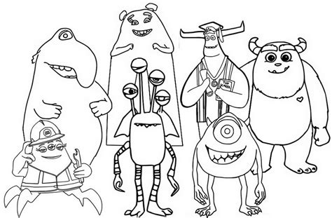 Coloriage Monsters Et Cie Au Travail Tous Les Personnages 12