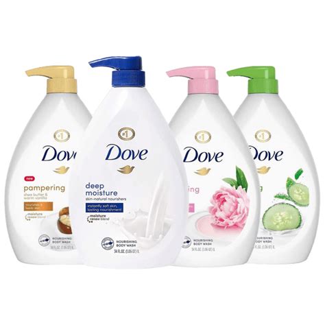 4 Pack Dove Shower Gel Body Wash With Pump