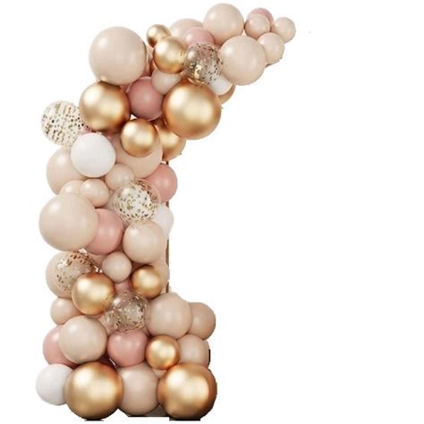 Kit Balão Nude Marfim Rose Dourado Cristal C Confete Fita Arco Shopee Brasil