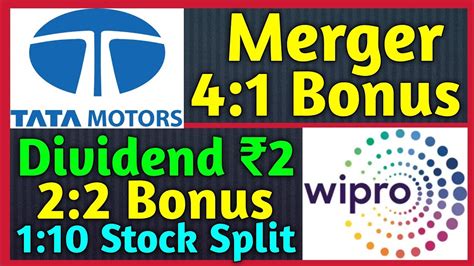 Tata Motors Wipro Ltd Stocks Declared High Dividend Bonus