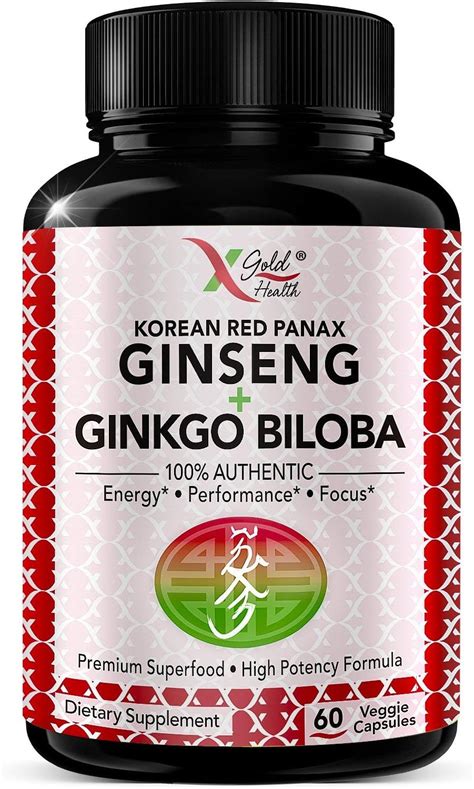 Buy Korean Red Panax Ginseng Mg Ginkgo Biloba Extra Strength Root