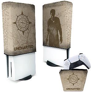 KIT PS5 Capa E Case Controle Uncharted Pop Arte Skins Atacado