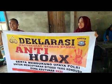 Deklarasi Anti Hoax Oleh Masyarakat Kec Medang Kampai Dumai Youtube