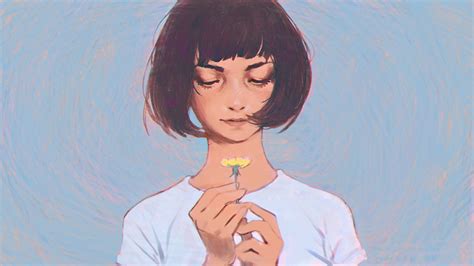 Original Characters Ilya Kuvshinov Digital Art Brunette Fantasy Art Women Artwork Hd