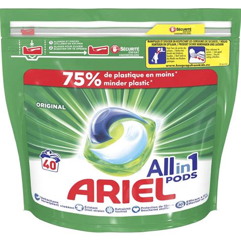 ARIEL Pods Lessive capsules écodoses tout en 1 40 lavages 40 capsules