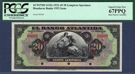 Honduras Banknotes Honduran Lempiras Banknote Banco Atlantida