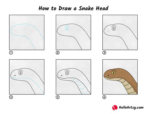 How To Draw A Snake Head Helloartsy