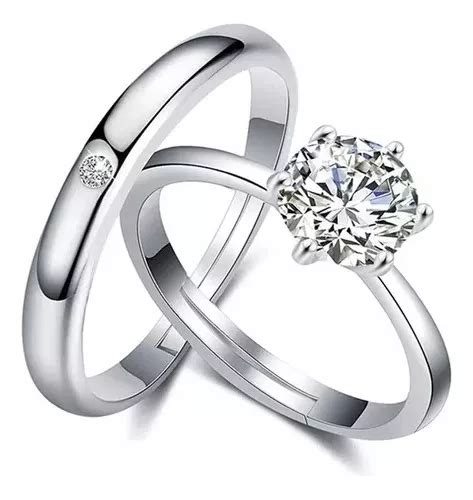 Anillos Duo Promesa Plata Fina Amor Parejas Mercadolibre