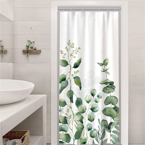 Mirrorang Shower Stall Curtain 36 X 72 Small Half Size Stall Shower Curtain With 6