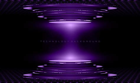 Abstract 3d Purple Cyber Geometric Cyber Futuristic Technology Stage On