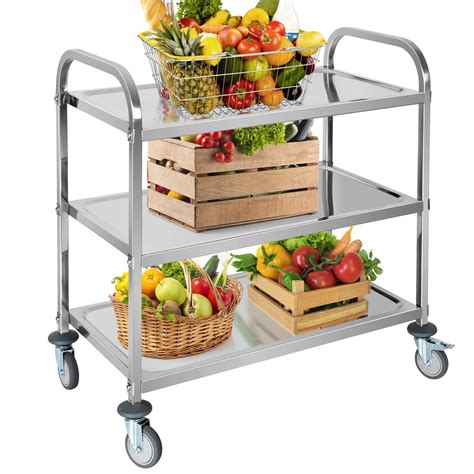 Buy 3 Tier Stainless Steel Utility Cart Kitchen Island Service