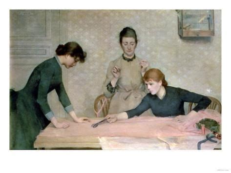 Giclee Print The Sewing Class Art Print By Carl Frederic Aagaard By