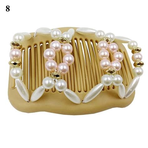 Pince Barrette Pince Cheveux Lastique En Perles Pour Femmes