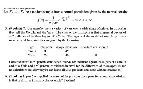 Solved Ruan Let X1 Xn Be A Random Sample From A