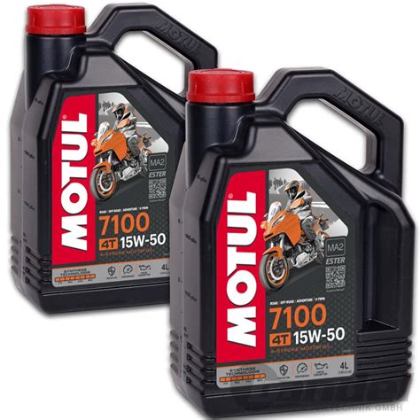 2x 4l Motul 7100 15w 50 Motorrad 4 Takt Motor Öl Vollsynthetisch Jaso Ma2