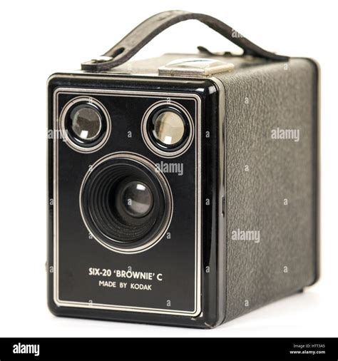 Old Kodak Six 20 Brownie C Analogue Camera Isolated On White Background