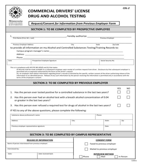 Free 7 Drug Alcohol Testing Consent Forms In Pdf Ms Word