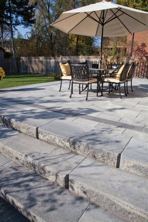 Unilock Paver Patio With Umbriano And Steps Unilock Pavers Patio