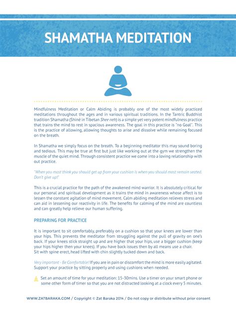 Fillable Online SHAMATHA MEDITATION Fax Email Print PdfFiller