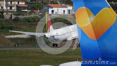 Airbus A320 Of TAP Portugal Take Off From Madeira Funchal Airport Stock