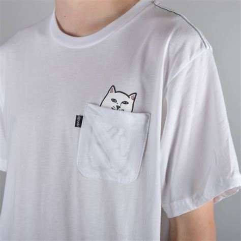 Hidden Cat Flicking You Off In Pocket Of T Shirt