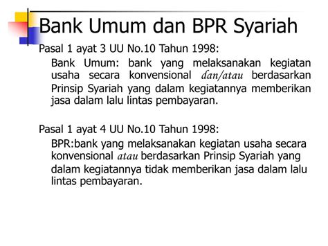 Dasar Hukum Bank Umum Bpr Dan Bank Syariah Hukum