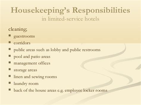 Housekeeping department of hotel